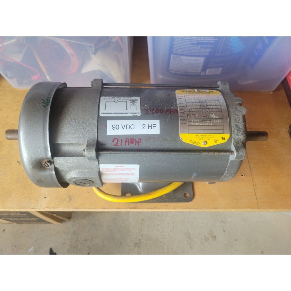 BALDOR 2 Hp 2400 Rpm 21 Amps Pm3428P Type 90 V
